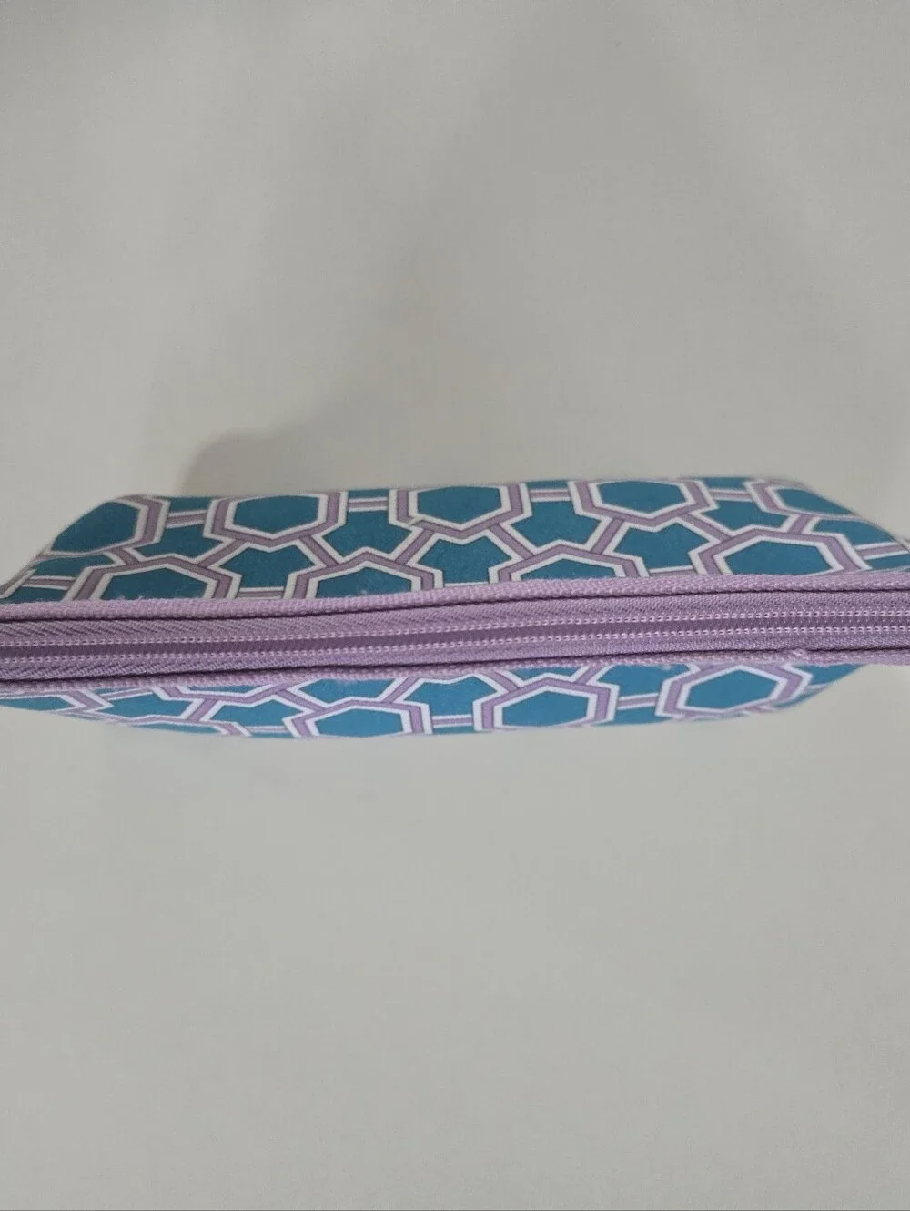 Clinique x Jonathan Adler Teal Lavender Geometric Makeup Cosmetic Bag
